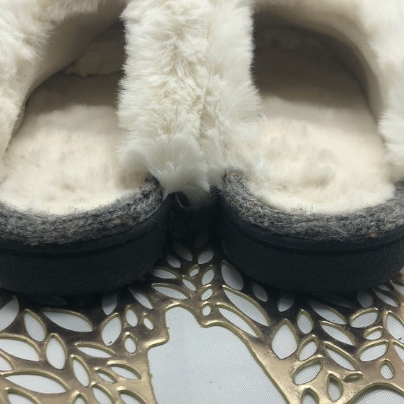ULTRAIDEAS Knit and Faux Fur Mule Slides Bedroom Slippers Size 6.5-7.5 - Picture 5 of 10